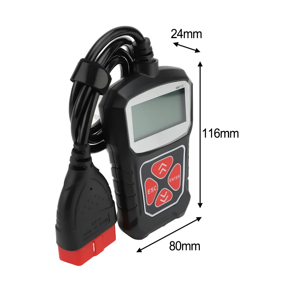 KW310 12V Automotive Diagnostic Tool For Obd2 For Code Reader Scanner MIL For Reset VIN Check With Speaker For Car Truck Vehicle