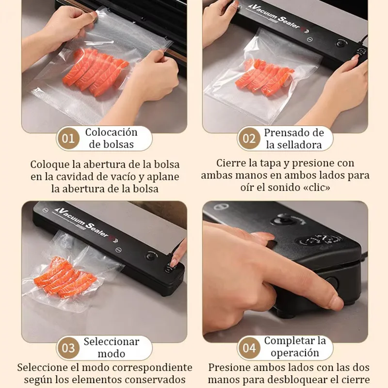 It has 2 modes, vacuum sealing machine 2-in-1 vacuum sealing machine, welding equipment, vacuum sealing, for fruits, meat, etc. image 4