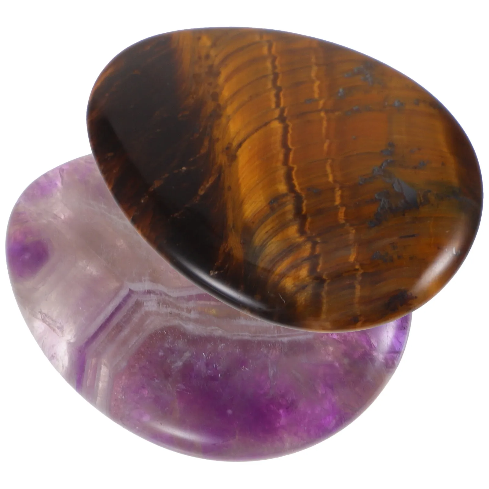 

2Pcs Portable Crystal Thumb Worry Stone Mini Massage Stone for Stress Anxiety Relief Relaxation Finger Scraping Natural Decor