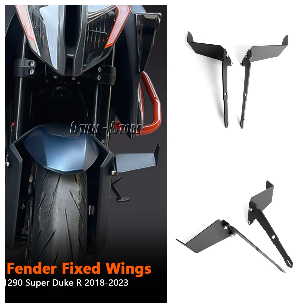 

Motorcycle Front Fender Fixed Wings Downforce Spoilers Winglet Aerodynamic Side Wing For 1290 Superduke Super Duke R 2018-2023