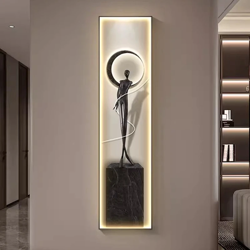 Imagem -04 - Modern Luxury Entrance Decoração Pintura Figura Abstrata Corredor Pendurado Pintura Modelo Quarto Mural Sentido Avançado