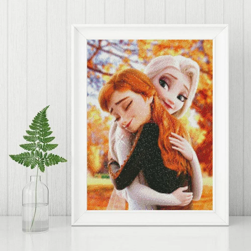 Disney 5D Diamond Painting Frozen New Arrivals Cartoon Sisters Princess Anna and Elsa Hobby Art DIY Full Drill Mosaic Home Decor