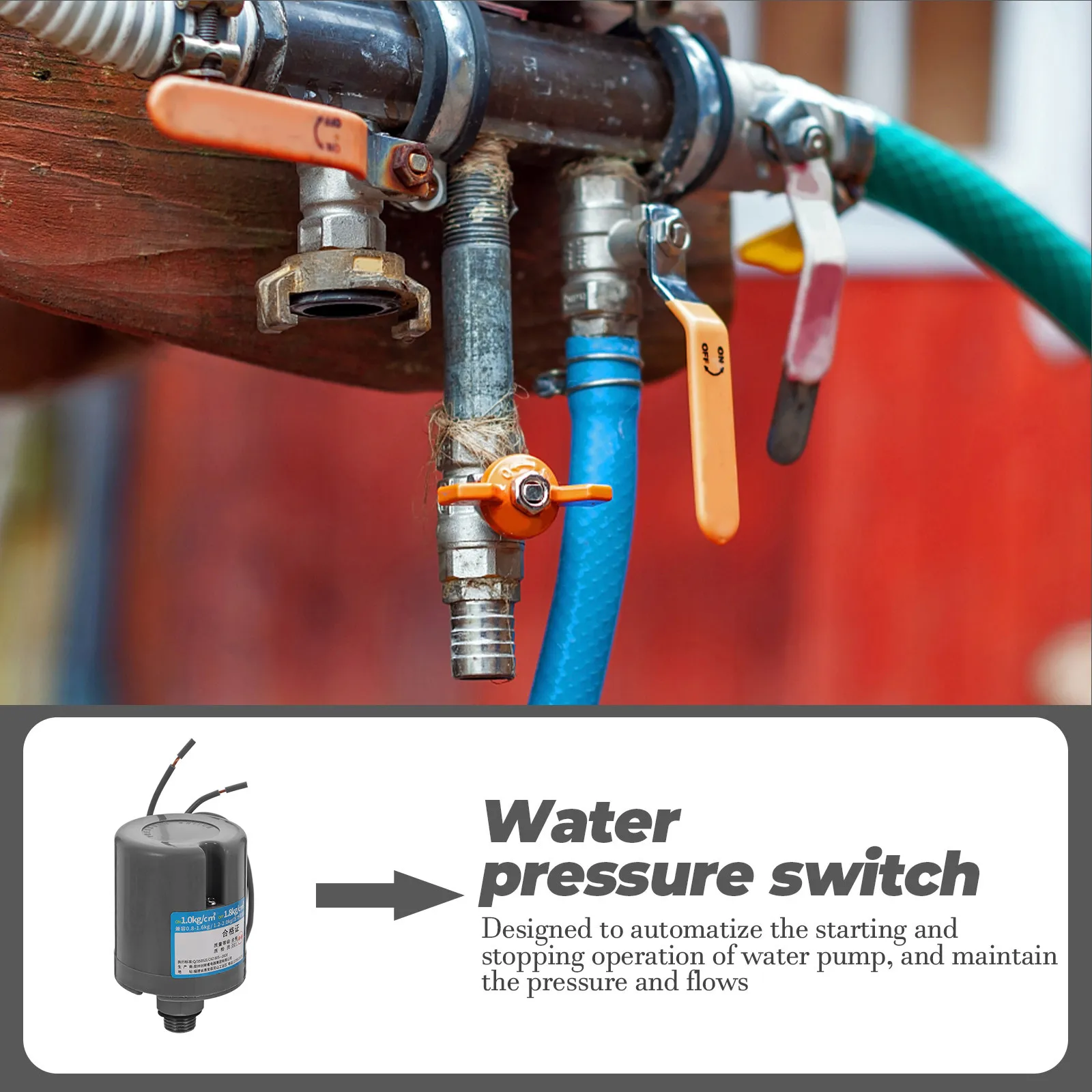 Adjustable Self-Priming Pump Pressure Switch Universal Mechanical Water Pressure Controller for Well Booster Systems