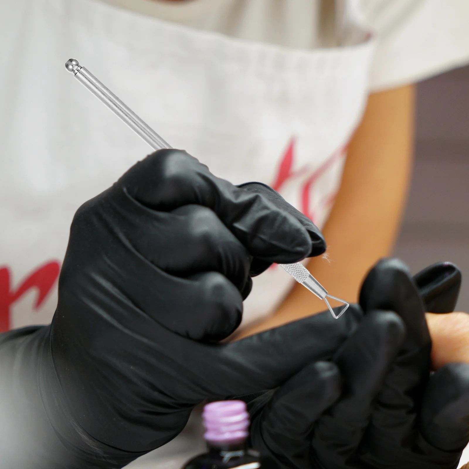 5 قطعة مزيلات هلام الأظافر الفولاذ المقاوم للصدأ دافعات البشرة المهنية مانيكير مسمار الجلد الميت إزالة أدوات النساء إهاب مقشرة