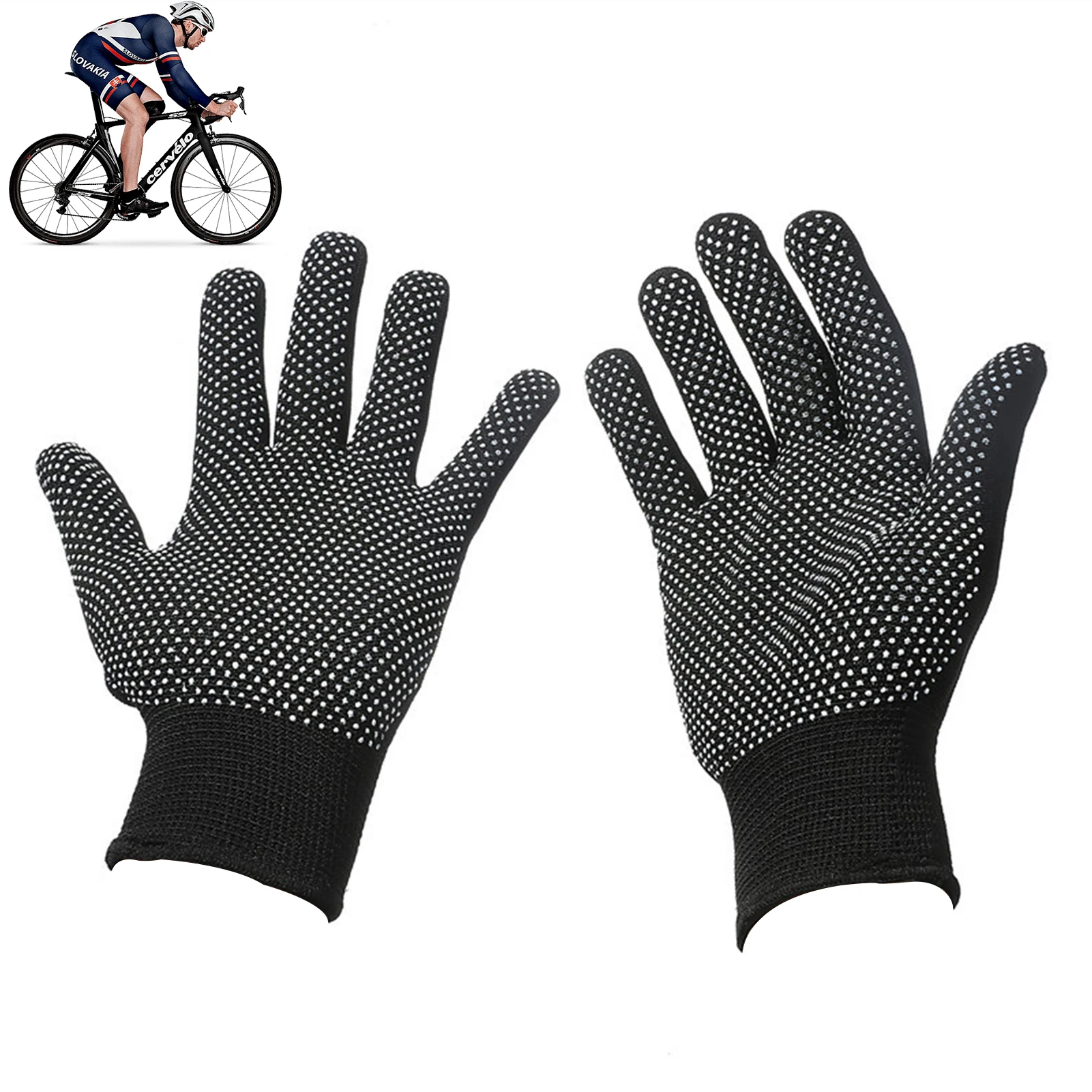 Work Gloves Nylon Breathable Anti-Slip Grip Safety Handwear for Gardening Climbing Packing Wear Resistant 12 Pairs Pack