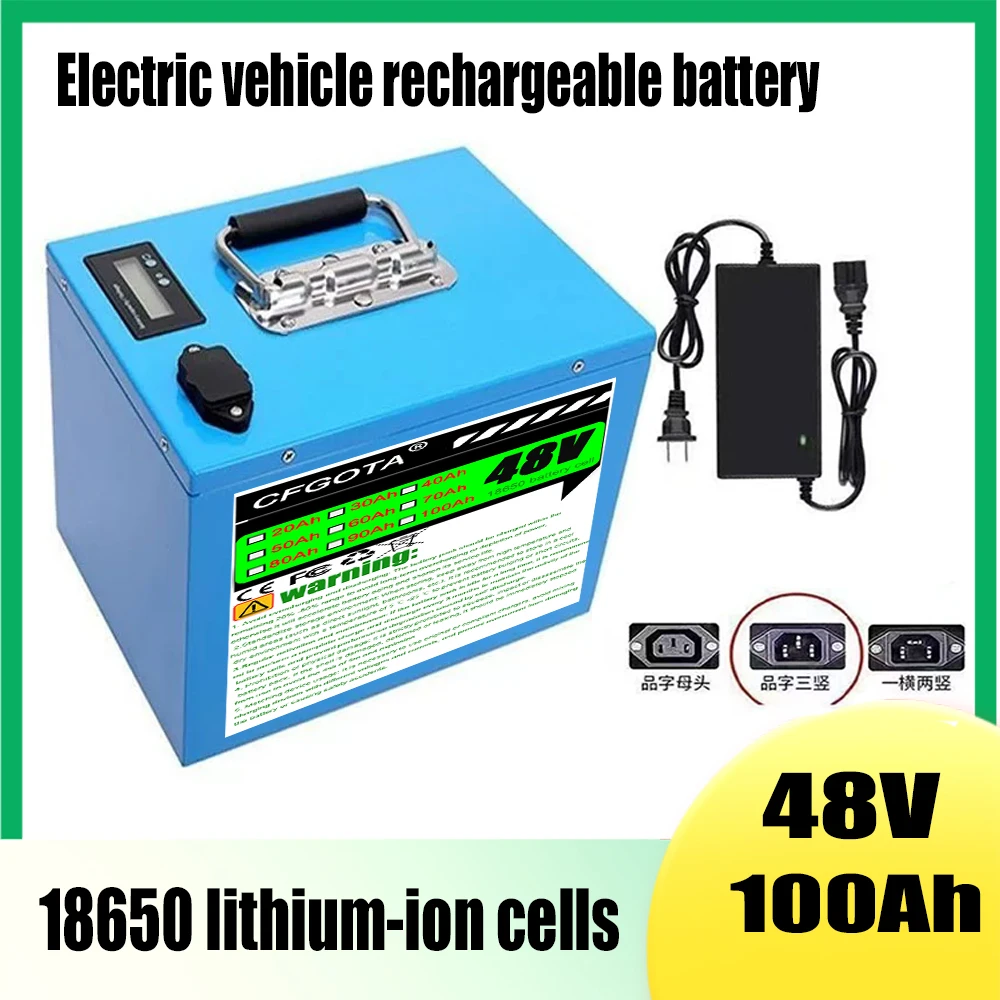 48V 18650 Battery Pack - 30A BMS,20-100Ah, Ultra - Long Range for 200 - 2000W Bike & Scooter