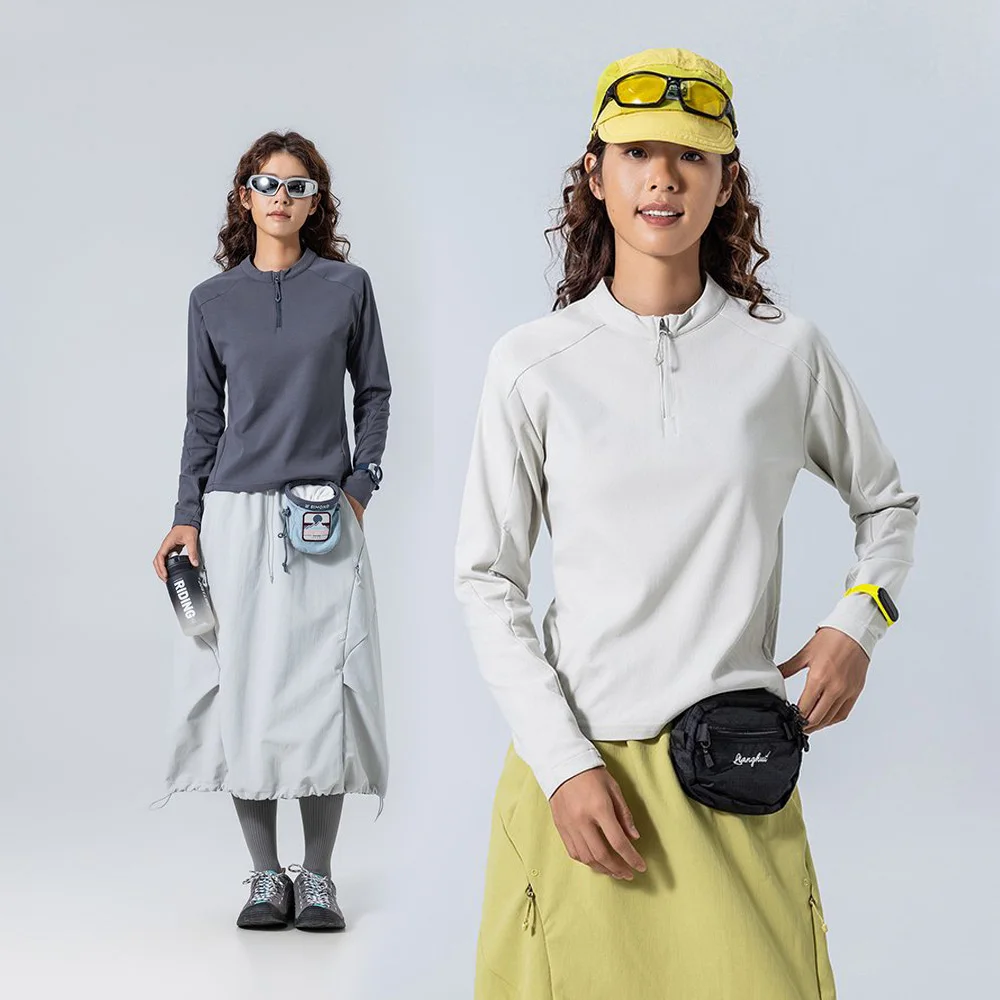 Outdoor Sport Quick Dry T Shirt Women Cycling Hiking Quick Dry Long Sleeve Fitness T-shirts Girl Y2k Streetwear Track T-shirts