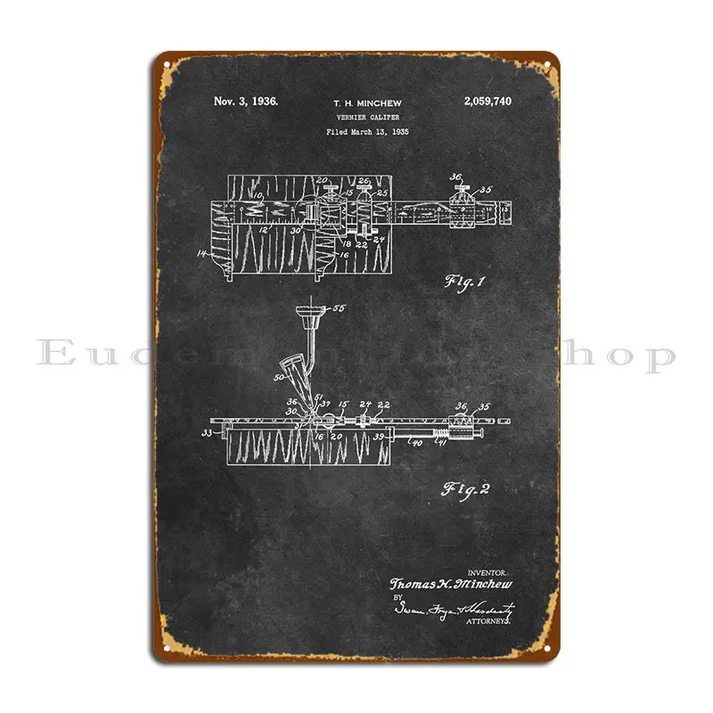 Patent Art Minchew Vernier Metal Plaque Poster Painting Wall Decor Club Design Club Tin Sign Poster