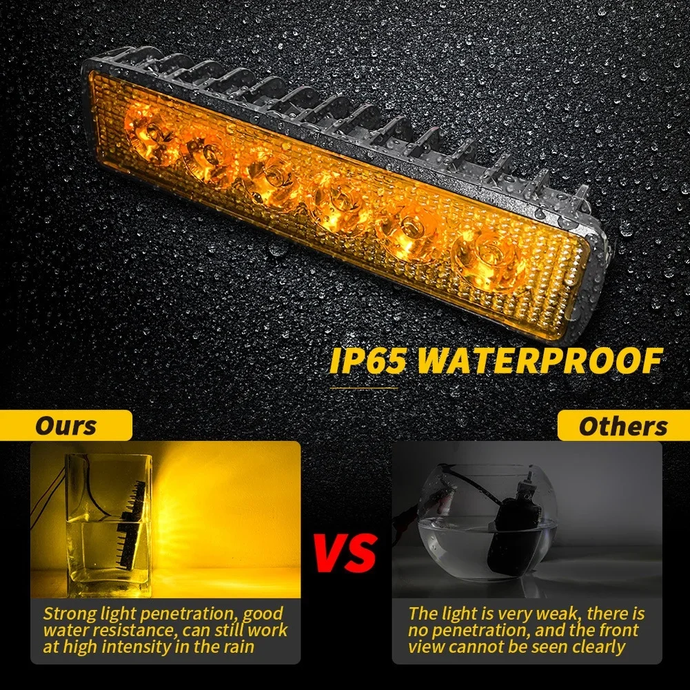 

All Weather Motorcycle Lamp Motorcycle Headlight 12V Fog Light 6 Inch LED Light Bar 3030 LED Chips 1700LM Output