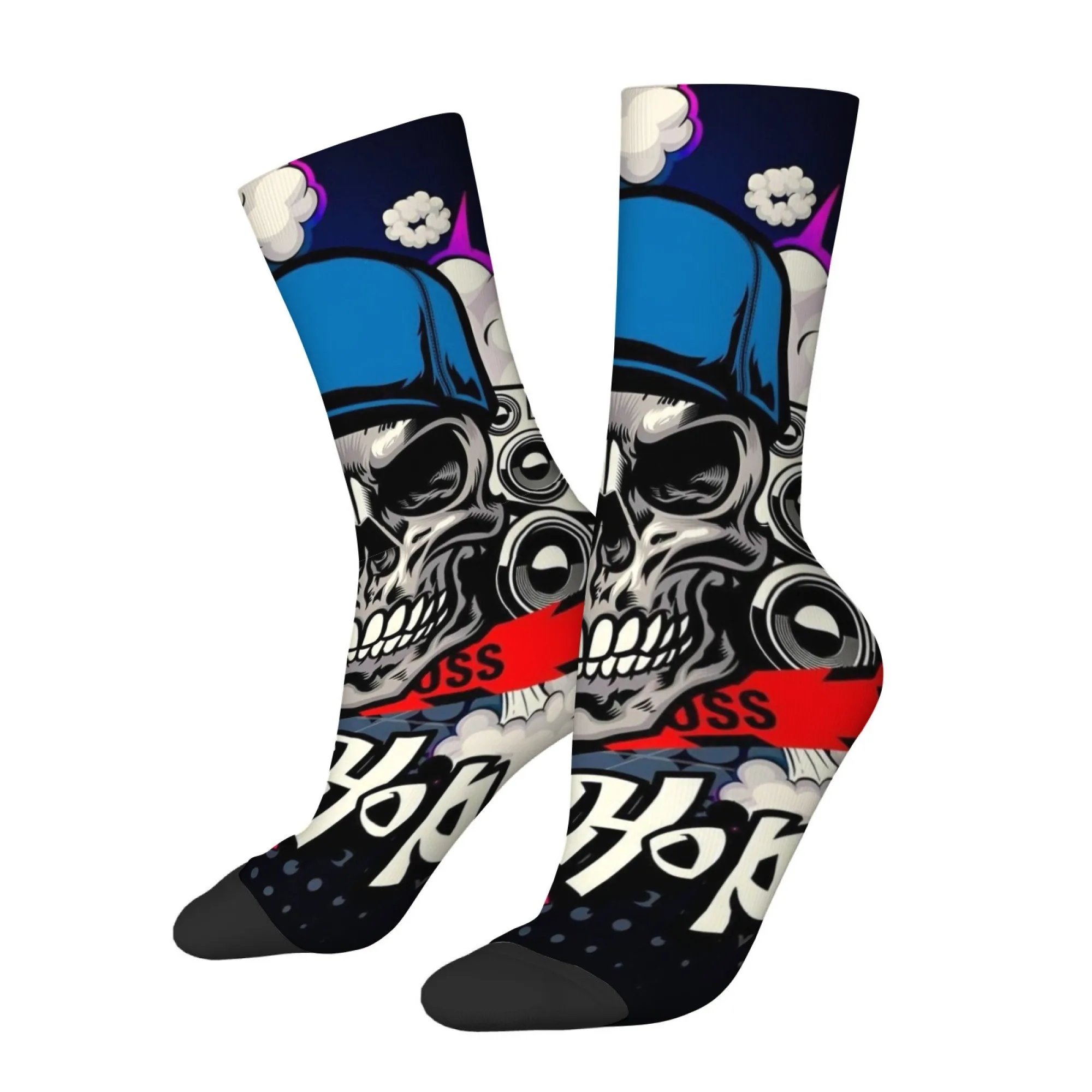 Street-style Hip-hop Printed Men's Socks Soft and Skin-friendly Socks Rebellious Retro Rock and Harajuku Style Socks Happy Gift
