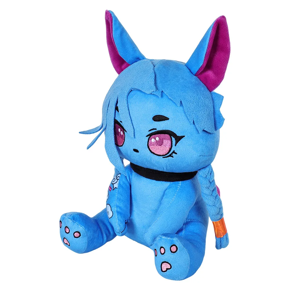 Game LoL 28cm Jinx Cat Plush Cosplay VI Caitlyn Soft Plushies Mascot Figurine Props Halloween Carnival Party Xmas Birthday Gifts