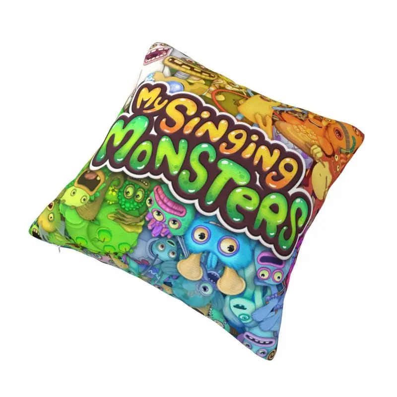 Custom Modern My Singing Monsters Play Game Cushion Cover for Sofa Polyester Pillow Case