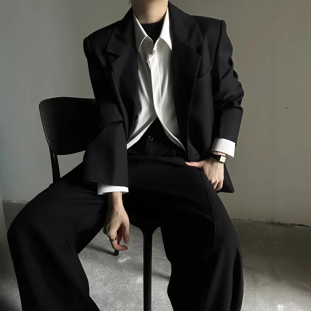 Coat Regular Shoulder Suit Jacket High-end Basic Style Loose Casual Fashionable Comfortable Solid Simple All-matching