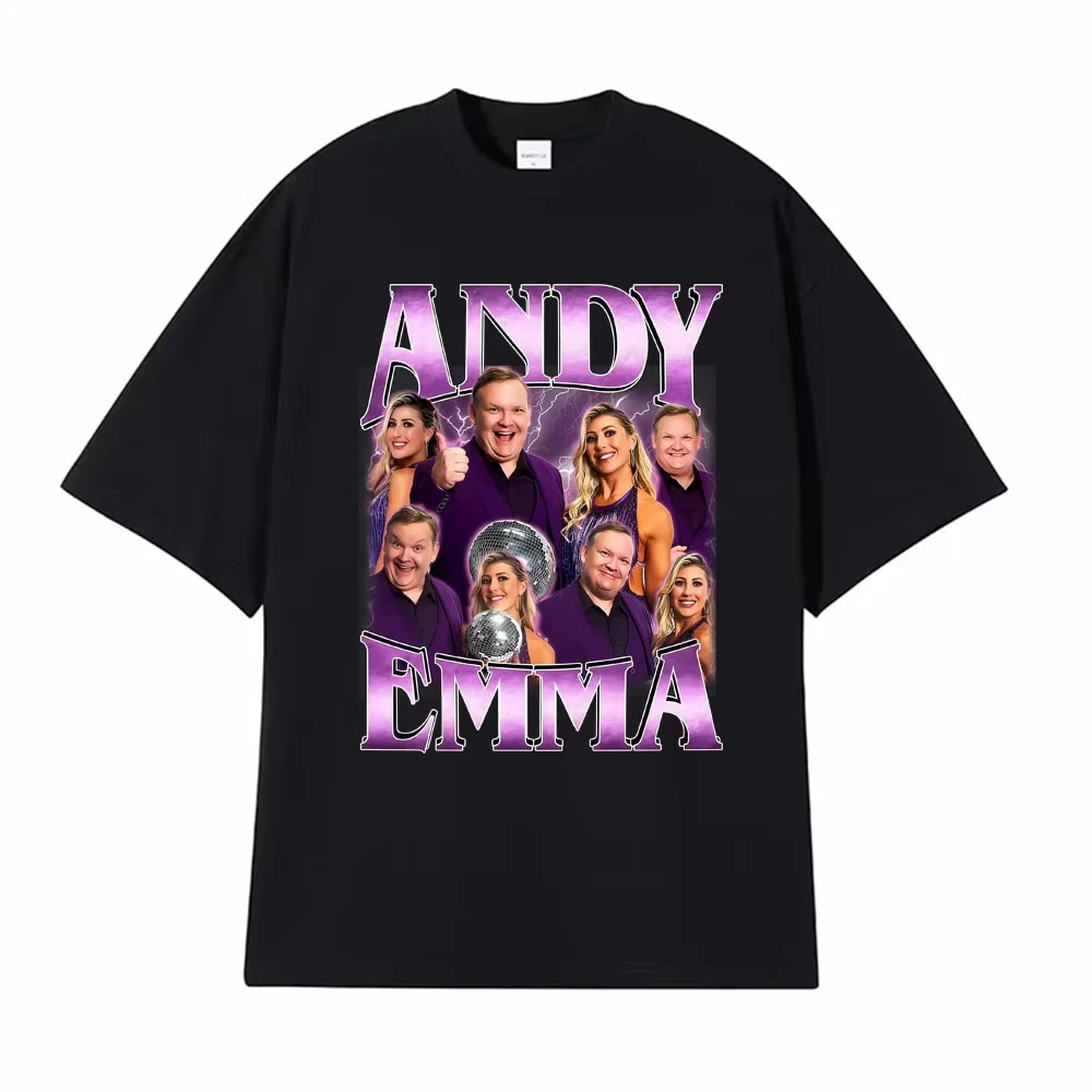 Retro Andy Emma DWTS Funny Dancing with The Stars T-shirt Fan Gift Men Women Clothing Fashion Cotton Short Sleeves Cozy T Shirts