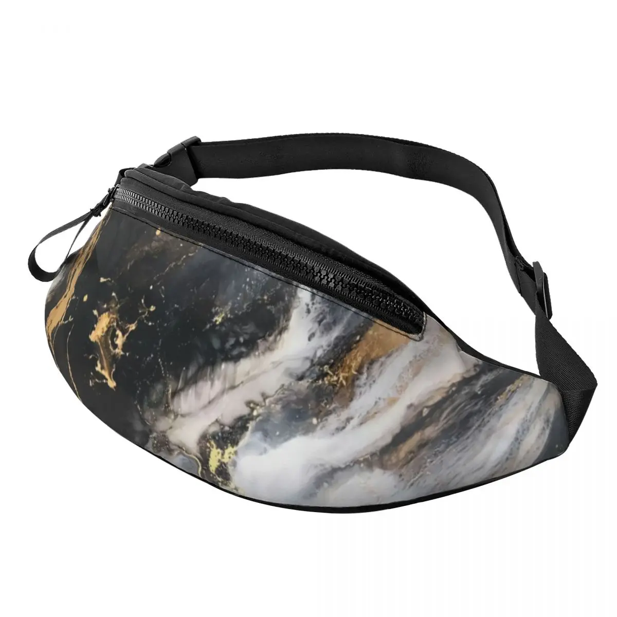 

Fashion Watercolor Marble Fanny Pack Women Men Crossbody Waist Bag for Camping Biking Phone Money Pouch