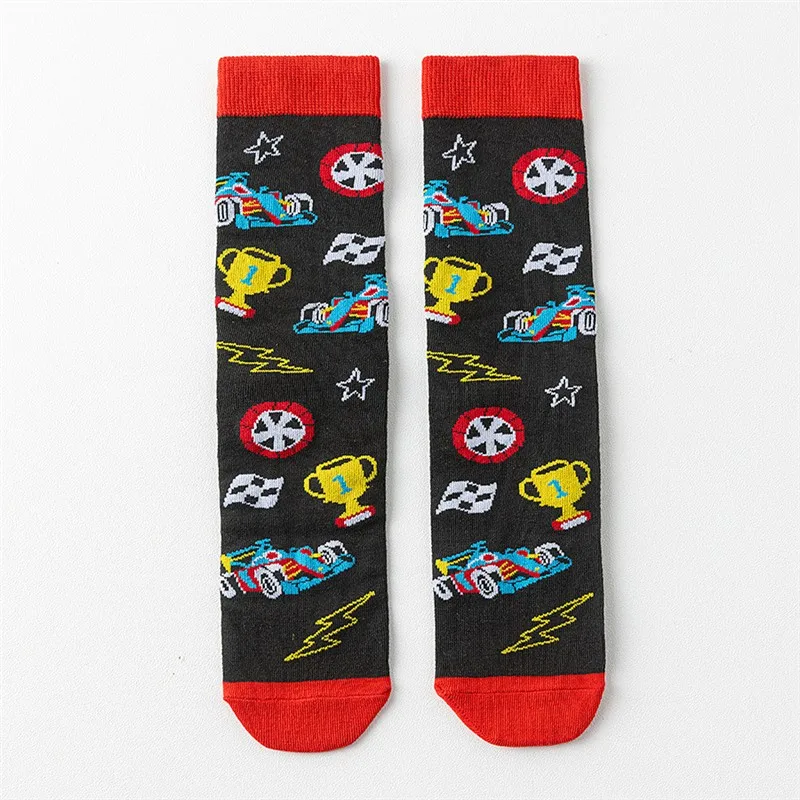 Street Sle Couple Sos Mid-Calf Letter Print สีแดงและสีน้ำเงิน ลายพิมพ์ตัวอักษร Sos สุดเทรนดี้สำหรับผู้ชายและผู้หญิง ใส่ได้ทุกฤดูกาล สไตล์ลำลอง