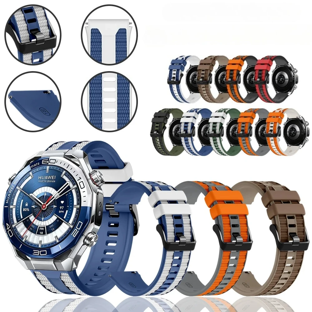 22mm Silicone Strap for Huawei Ultimate 2 Wrist Band GT7 GT6 GT5 Pro For Xiaomi Haylou RT2 LS10/RS4 LS12/GST LS09B/RT LS05S
