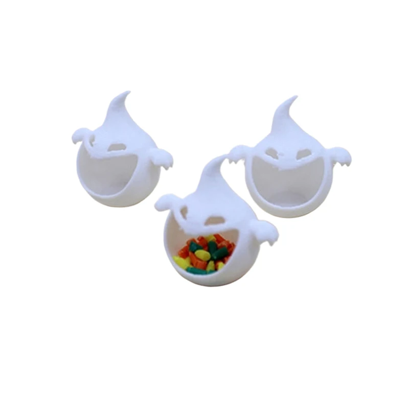 2Pcs Halloween Miniature Scene Ornaments – Candy Box Dollhouse Candy Jar Small Furniture Decor for Dollhouses