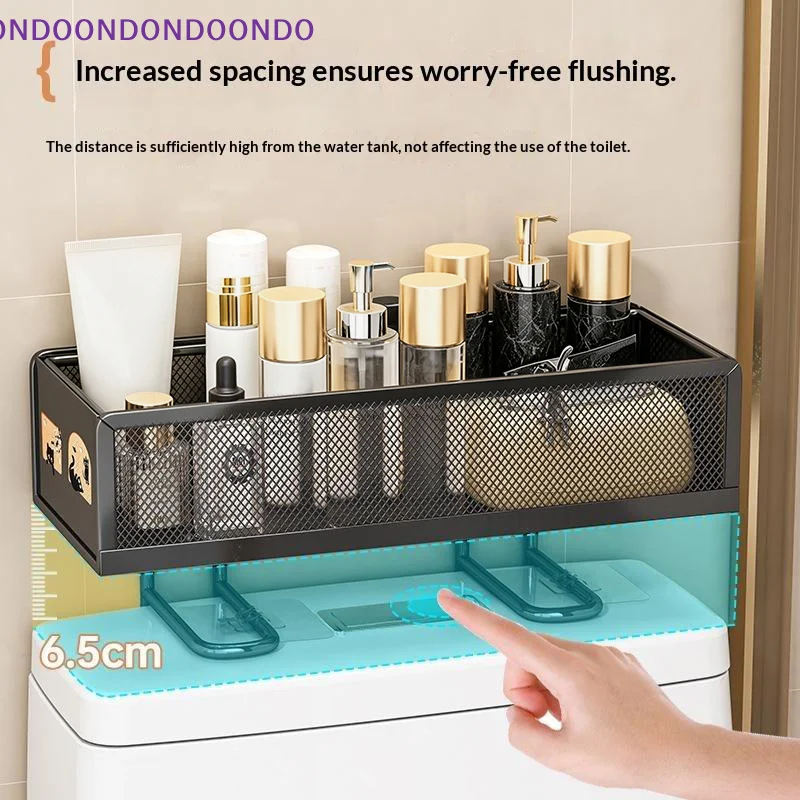 No Drill Metal Bathroom Towel Rack Rustproof Wall Mounted Storage Stand for Home Restroom Toilet Use