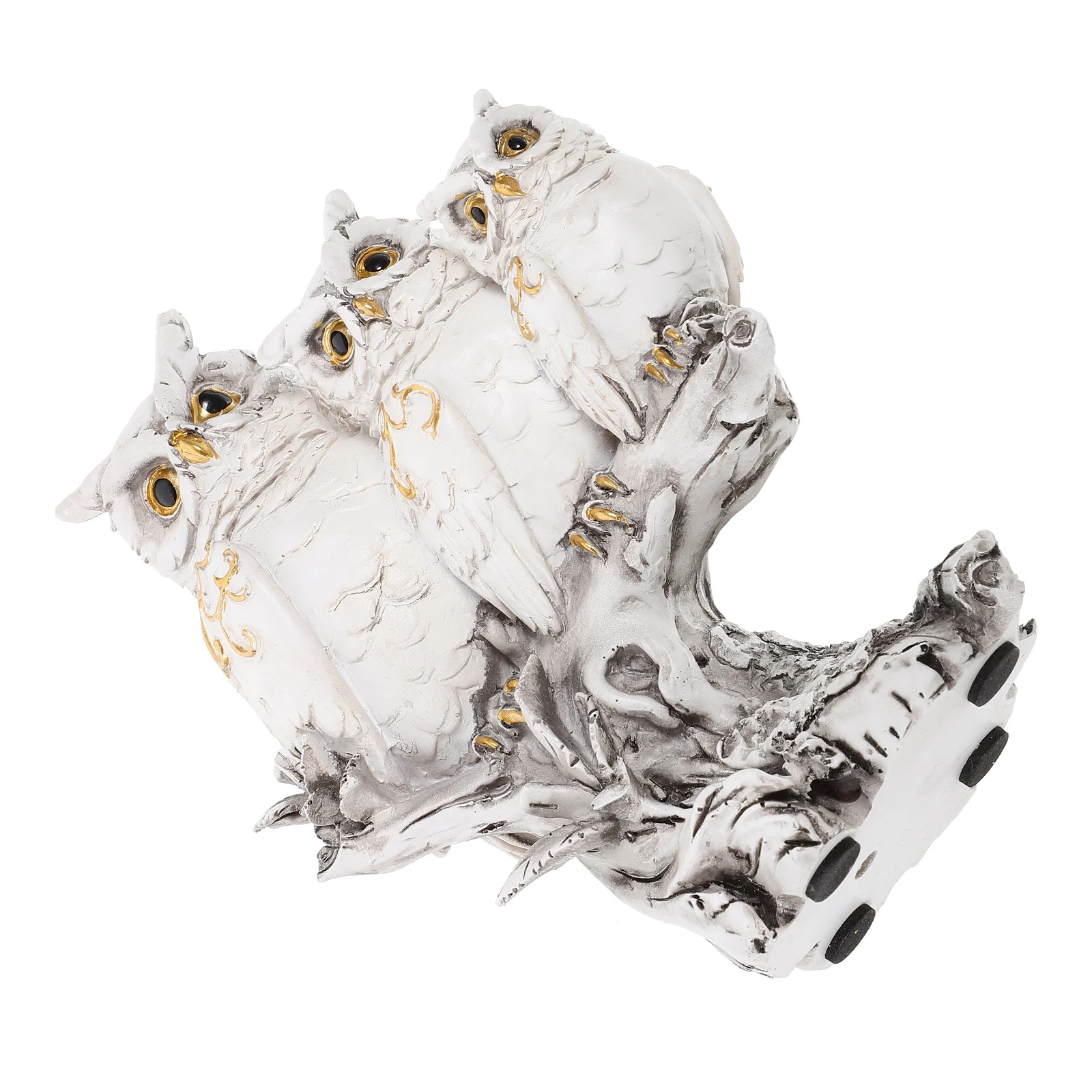 

Owl Statue for Garden Home Decor Sculptures Realistic Ornament Craft White Small Figurine