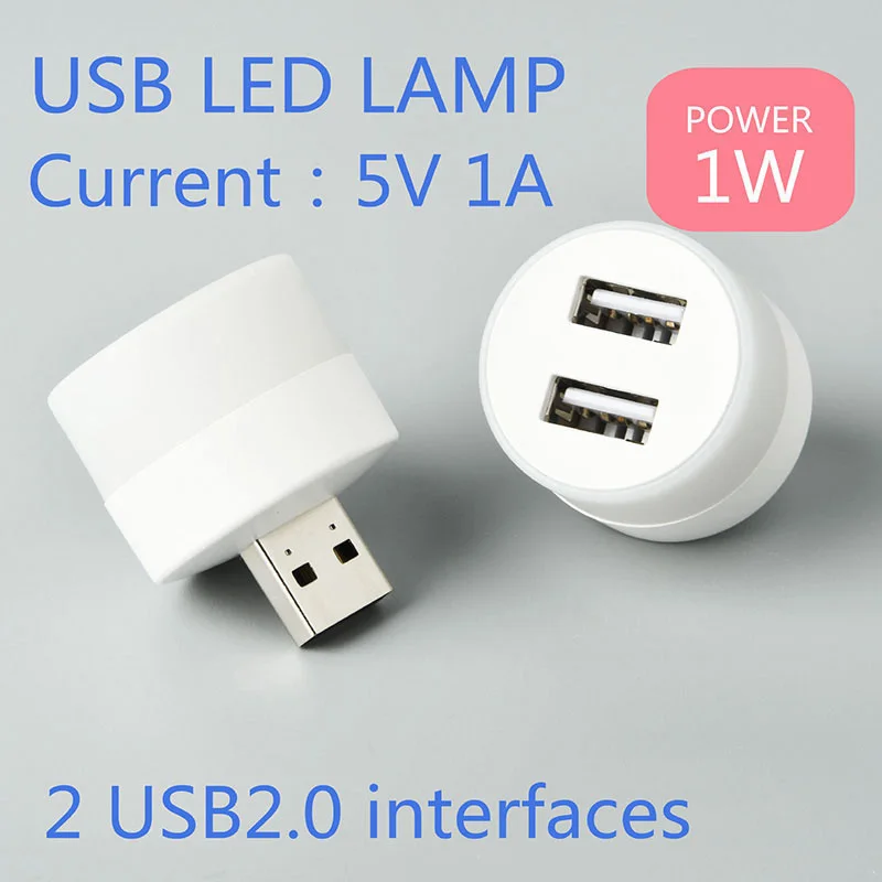 USB splitter LED Light 2way Reading Night Lamp Mobile Power Charging Small Book Lamps LED Eye Protection