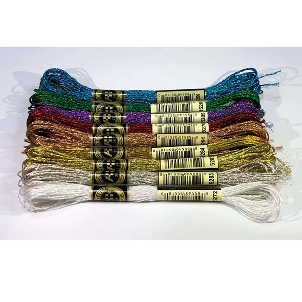 [Greatitem]19Pcs Metallic Embroidery Skein Threads Multi-Color Embroidery Floss Glitter Embroidery Thread - Thread