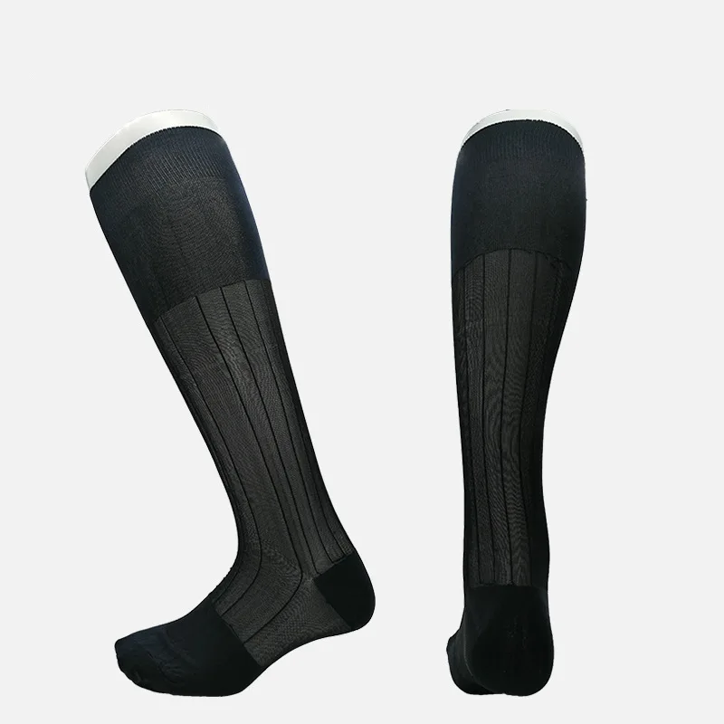 Mens Silk Socks Thin Nylon Dress Sock Soft Daily Casual Knee High Mens Sheer Nylon Dress Socks