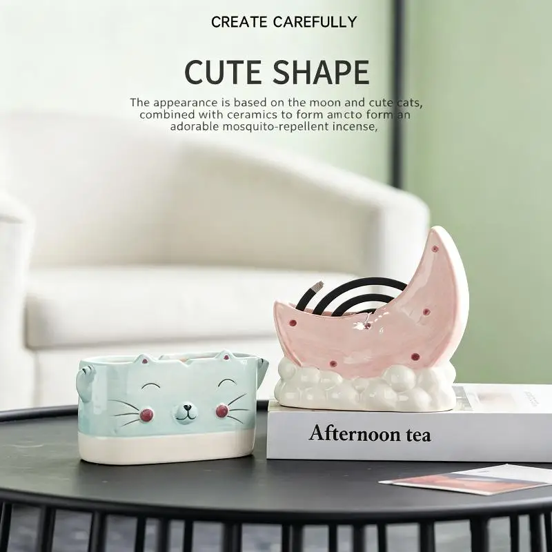 Ceramic Pan Incense Burner For Moxa Stick Sandalwood Mosquito Coil Aromatherapy Burner Indoor Home