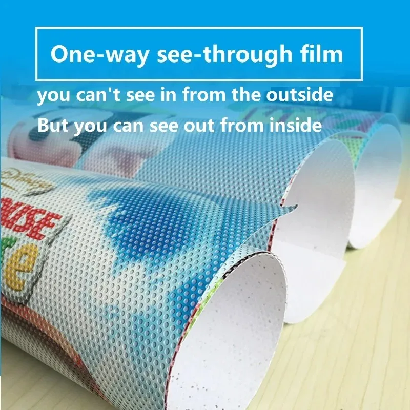 Custom One-way See Through Window Film Perforated One Way Vision Vinyl Sticker, Cannot See In From Outside，For Car Store Window