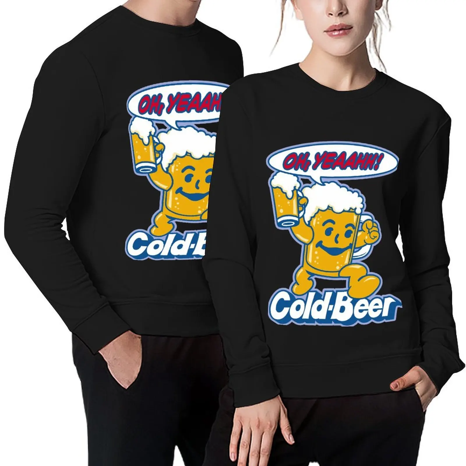 

Cold Beer Oh Yeah! Pullover japanese style anime clothes men's winter sweater korean autumn clothes sweatshirts for men