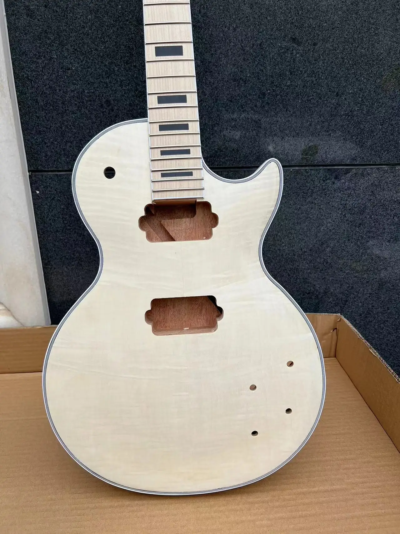 1 set Best New LP style Guitar Maple wood Body and neck DIY Unfinished Electric Guitar accessories