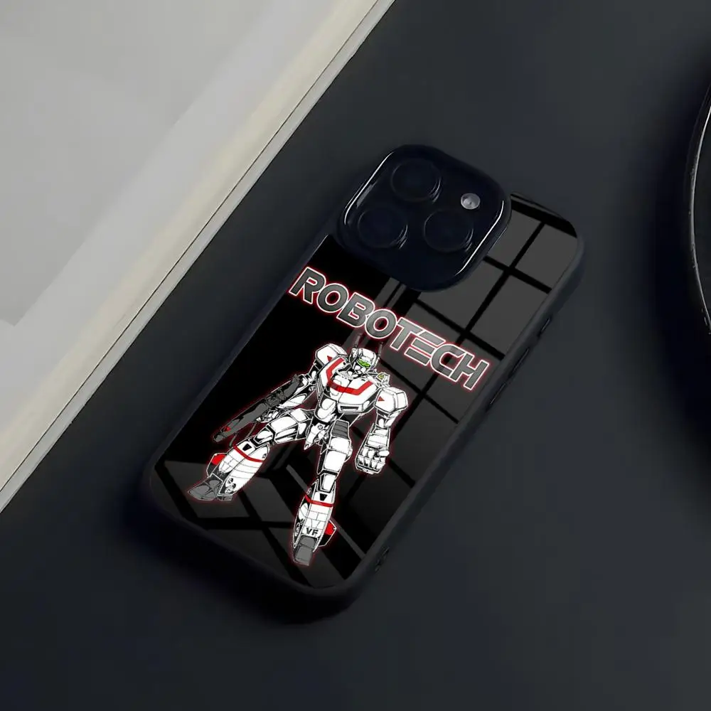 Funda de Teléfono R-Robotech Macross para iPhone 17 Pro Max 16 15 14 13 11 Pro Max Plus, Funda de Vidrio