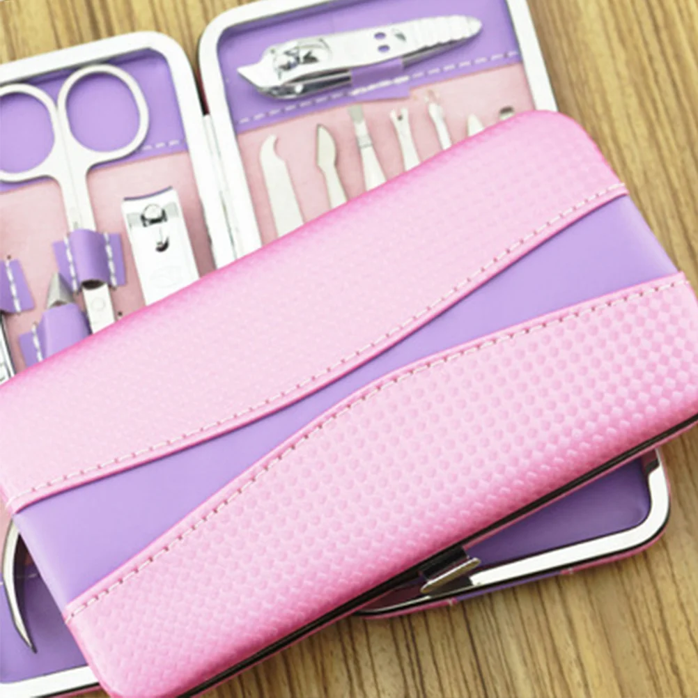 12-teiliges Premium-Maniküre- und Pediküre-Set aus Edelstahl 304, Nagelknipser, Schere, Trimmer, Pflegeset, tragbarer Koffer