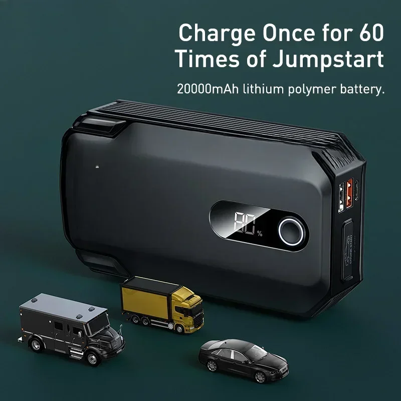 For Baseus Emergency High Power 12V 2000A Start 20000mAh Peak Super Energy Car Jump Starter