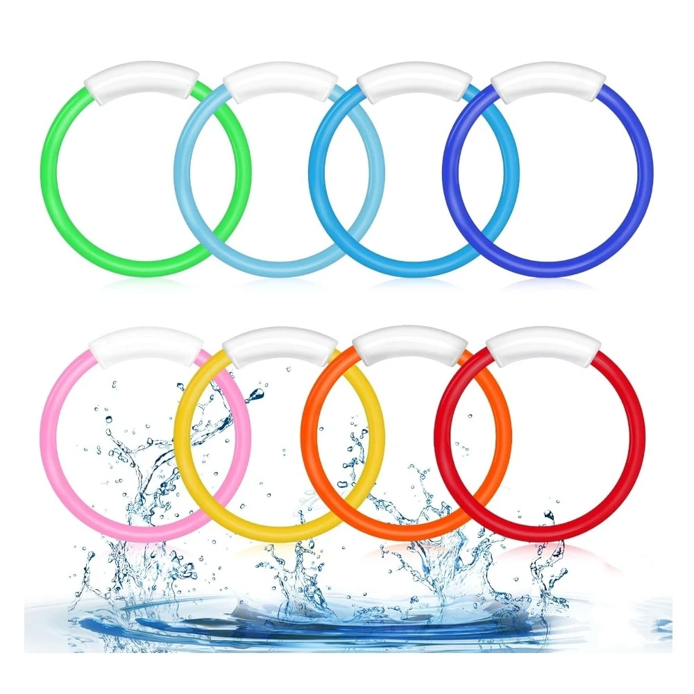 4pcs New Underwater Training Diving Ring Set Colorful Pool Rings Pool Sinking Toys Plastic Diving Pool Toys Party