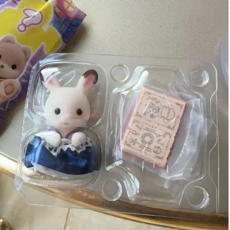 Sylvanian Families 블라인드 박스 아기 미니 피규어 원피스, 숲 가족 케이크 미스터리 박스, 럭키 백, 귀여운 생일 선물