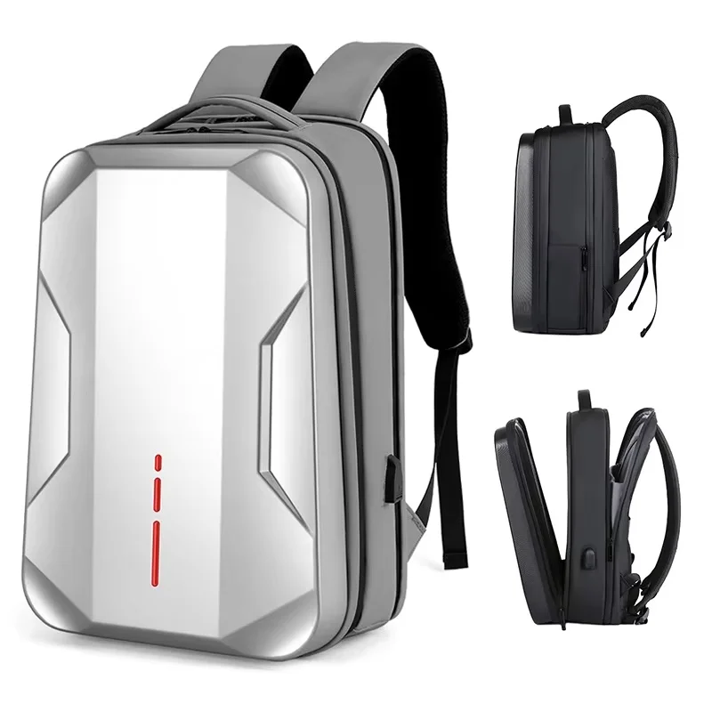 Men's 17.3 Inch Laptop Business Backpack Waterproof Hard Shell Backpack E-sport Gaming Backpack Double Opening 35L Travel Bags