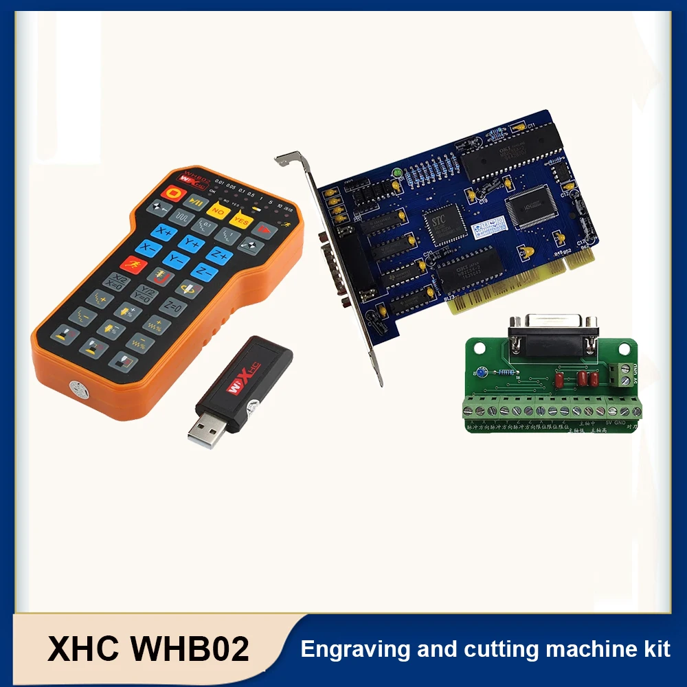 

CNC Engraving Cutting Machine Controller Kit 5.4.49 Ncstudio Control Card + XHC WHB02 USB Wireless Remote Handle