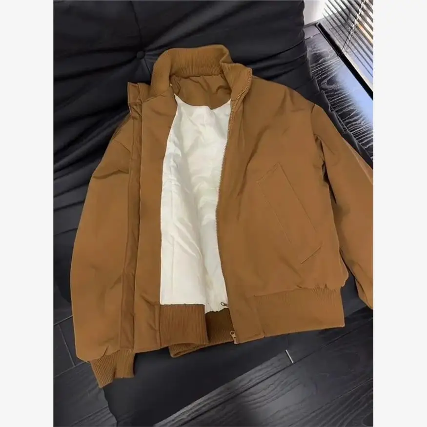 

Brown American Sle Bomber down Cotton Men's Winter Thiened Cleanfit Jaet ort Flight Coat Cotton Clothes Outerwear