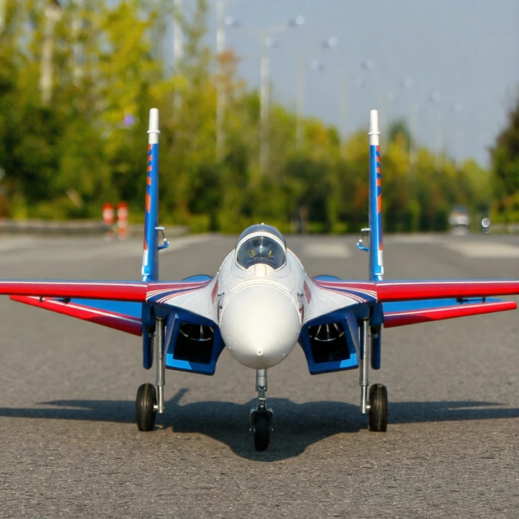 6 CH FlyFans Russian Demo SU-27 Twin 64mm RC EDF Jet PNP Version RC Model Plane view 4