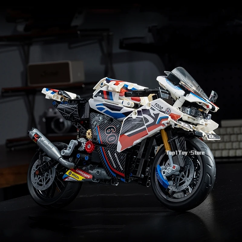 649Pcs In Stock Technical Racing Motorcycle 1000 RR Motorbike Building Blocks Bricks Model Toys Birthday Christmas Children Gift