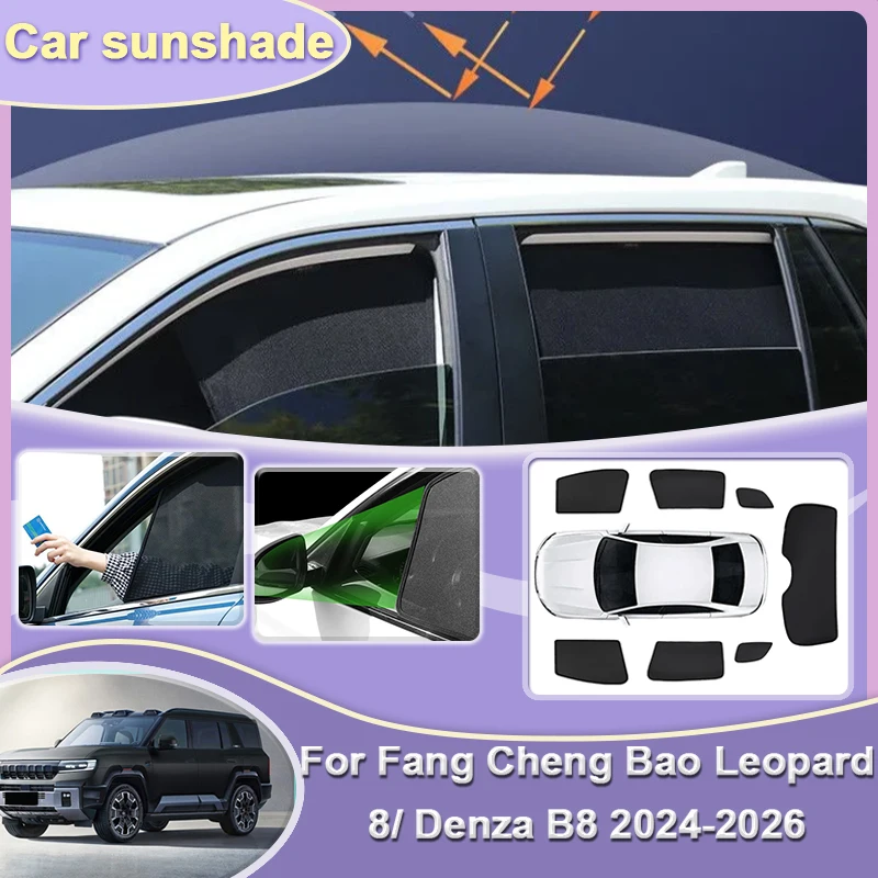 

Автомобильный сетчатый солнцезащитный козырек для BYD Leopard 8 Fang Cheng Bao 8 Denza B8 2024 2025 2026 солнцезащитный козырек затеняющая шторка аксессуары для окон