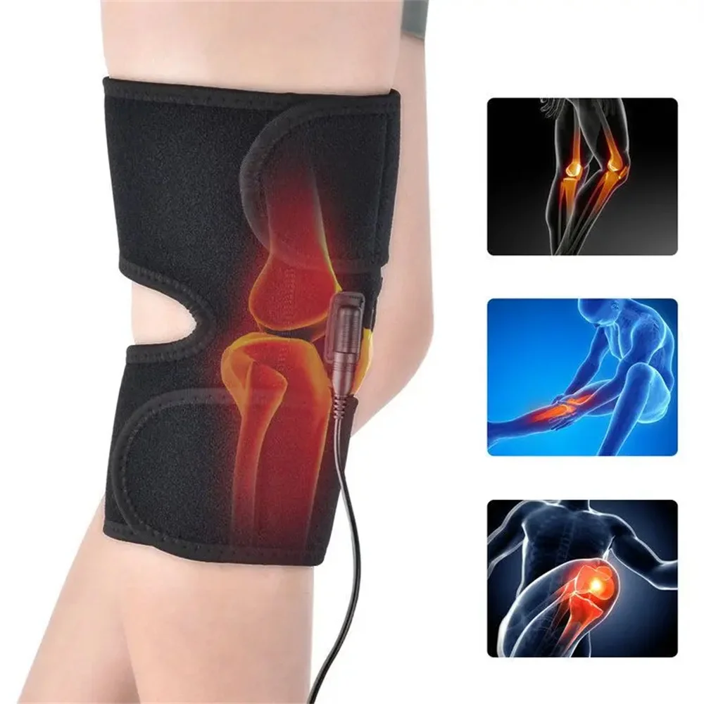 Electric Knee Heating Pad USB Thermal Therapy Heated Knee Brace Support for Arthritis Joint Pain Relief Old Cold Leg Knee Warmer