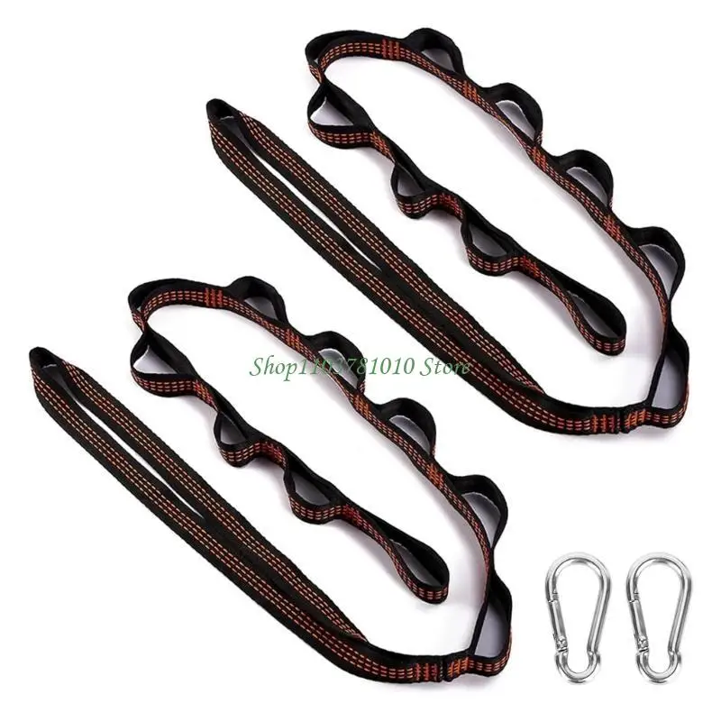 U55D Hammock Anchoring System Not Abrasive Protective Straps with Secure Locking Carabiners Not Slip Hammock Tree Webbing
