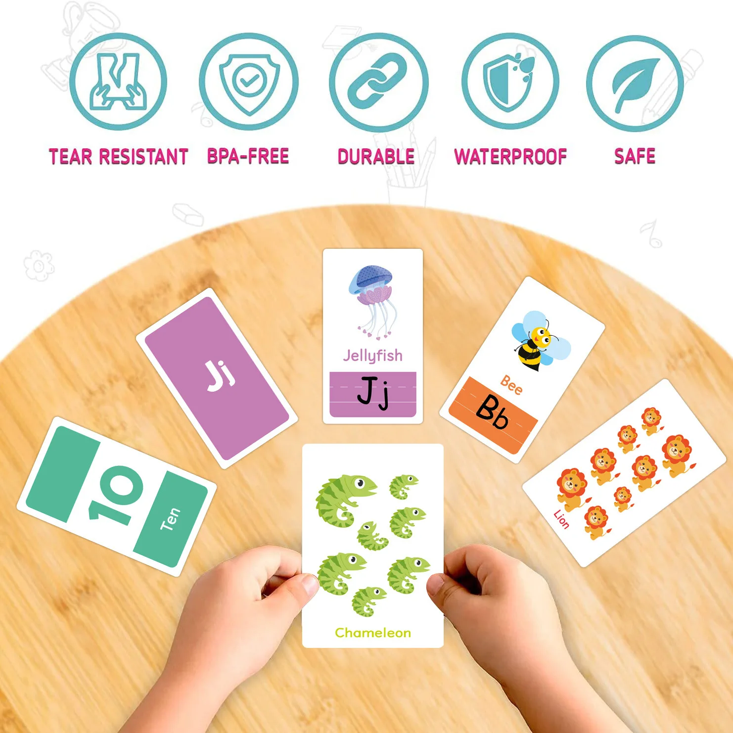 58 Pcs ABC Alphabet Flashcards Montessori Early Education Cards Baby Shapes Animals Learning Cards Games for Kids Gifts