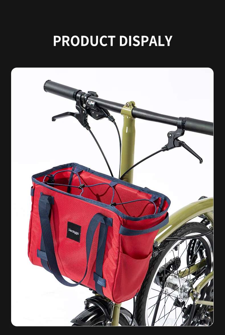 Brompton Faltrad 2602 Kleiner Mini-Vorderkorb Wasserdichte Abnehmbare Handtasche mit Schweinsnase-Adapter – Detail 12