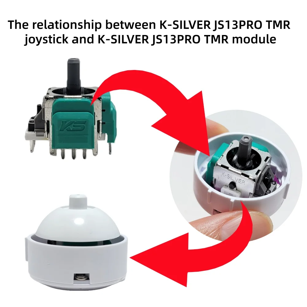 K-SILVER JS13 PRO/GINFULL DS13 TMR Electromagnetic Joystick For ZD