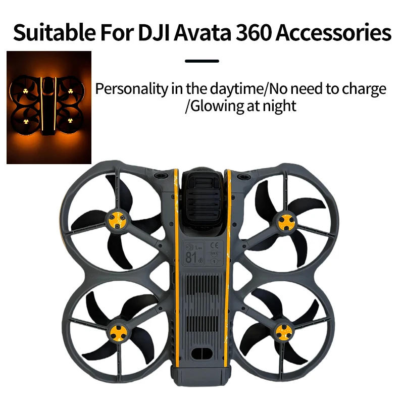 Luminous Night Flying Stickers Decals for DJI Avata 360 Drone Fluorescent Night Navigation Warning Sticker