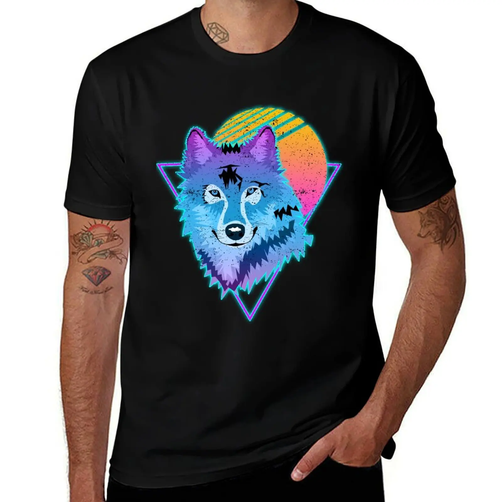 

Moon for Japanese anime shirts Wolf man Anime Vaporwave t cotton Aesthetic T-Shirt tshirt