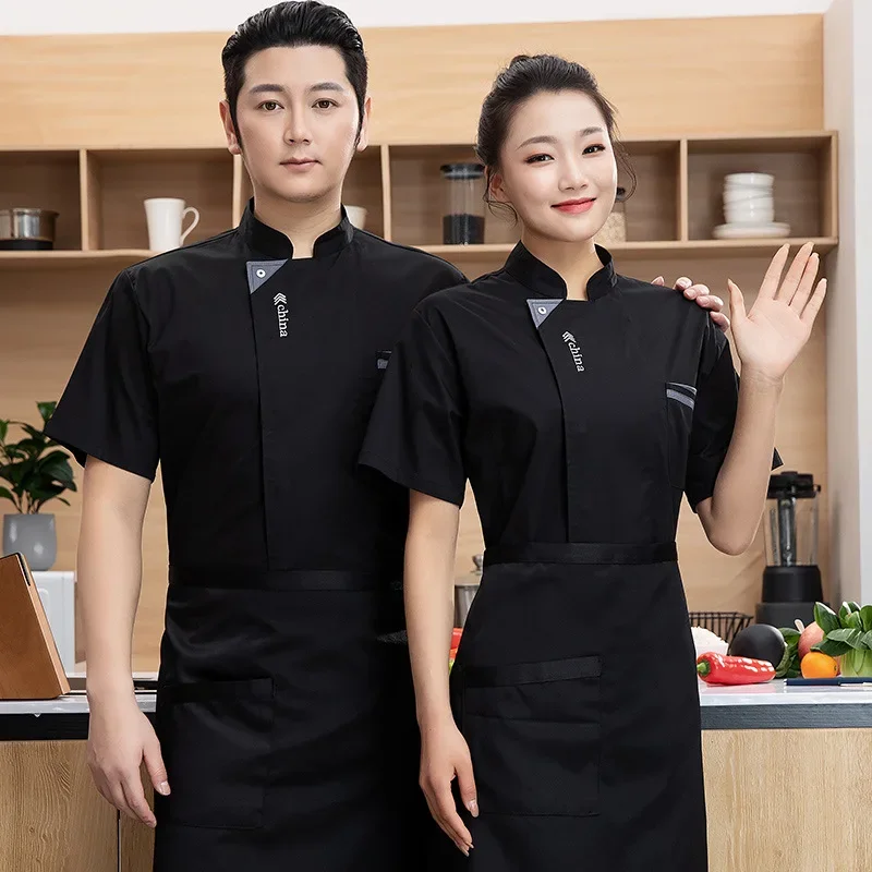 Unisex Restaurant Uniform Bakkerij Food Service Korte Mouw Kookkleding Pizza Chef Uniform Catering Keuken Kok Kleding